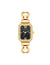 Anne Klein Black/Gold-Tone Crystal Accented Open Link Watch