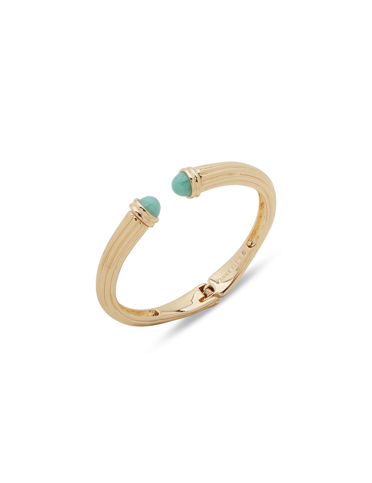Anne Klein Gold Tone Gold Fluted Cuff Bracelet - Turquoise