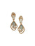 Anne Klein Gold Tone Stone Double Drop Clip On Earrings