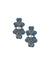 Anne Klein Gold Tone Flower Motif Blue Stud Earrings