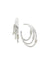 Anne Klein Gold Tone CZ 3 Row Hoop Earrings
