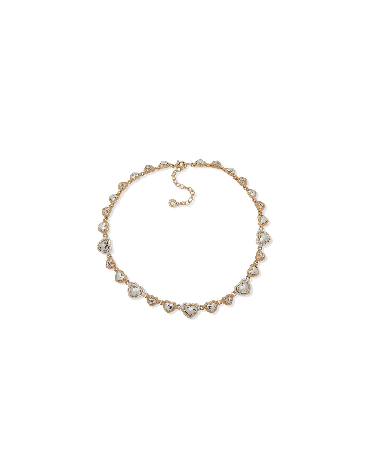 Anne Klein Gold Tone Heart Motif Collar Necklace