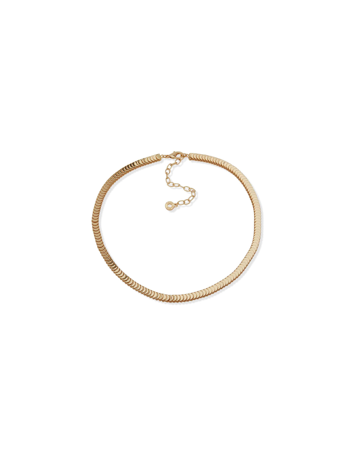 Anne Klein Gold Tone Disc Chain Collar Necklace