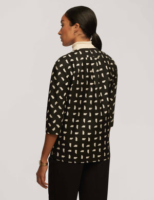 Anne Klein  Jacquard Topper With Dropped Shoulder- Clearance