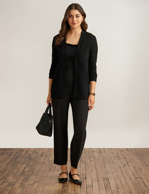 Anne Klein Anne Black High Rise Fly Front Pant