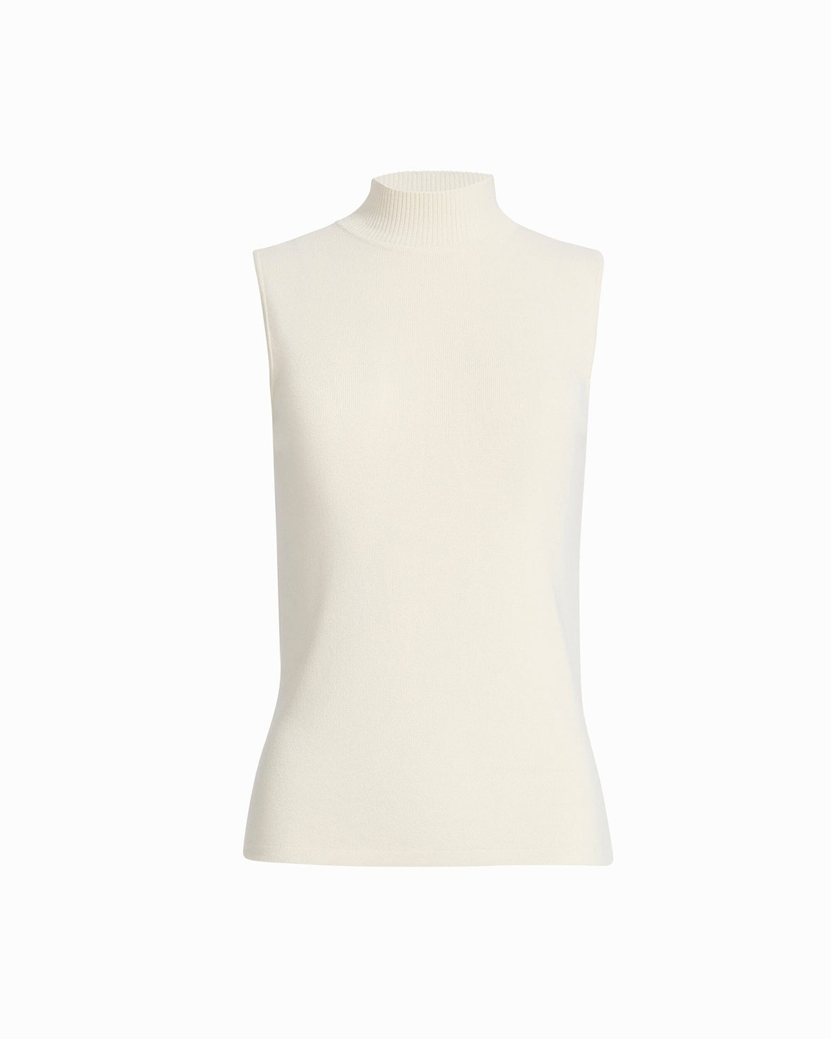 Anne Klein White Dove Sleeveless Mock Neck Top