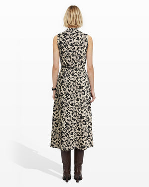 Belted Mock Neck Midi Dress Clothing Kasper