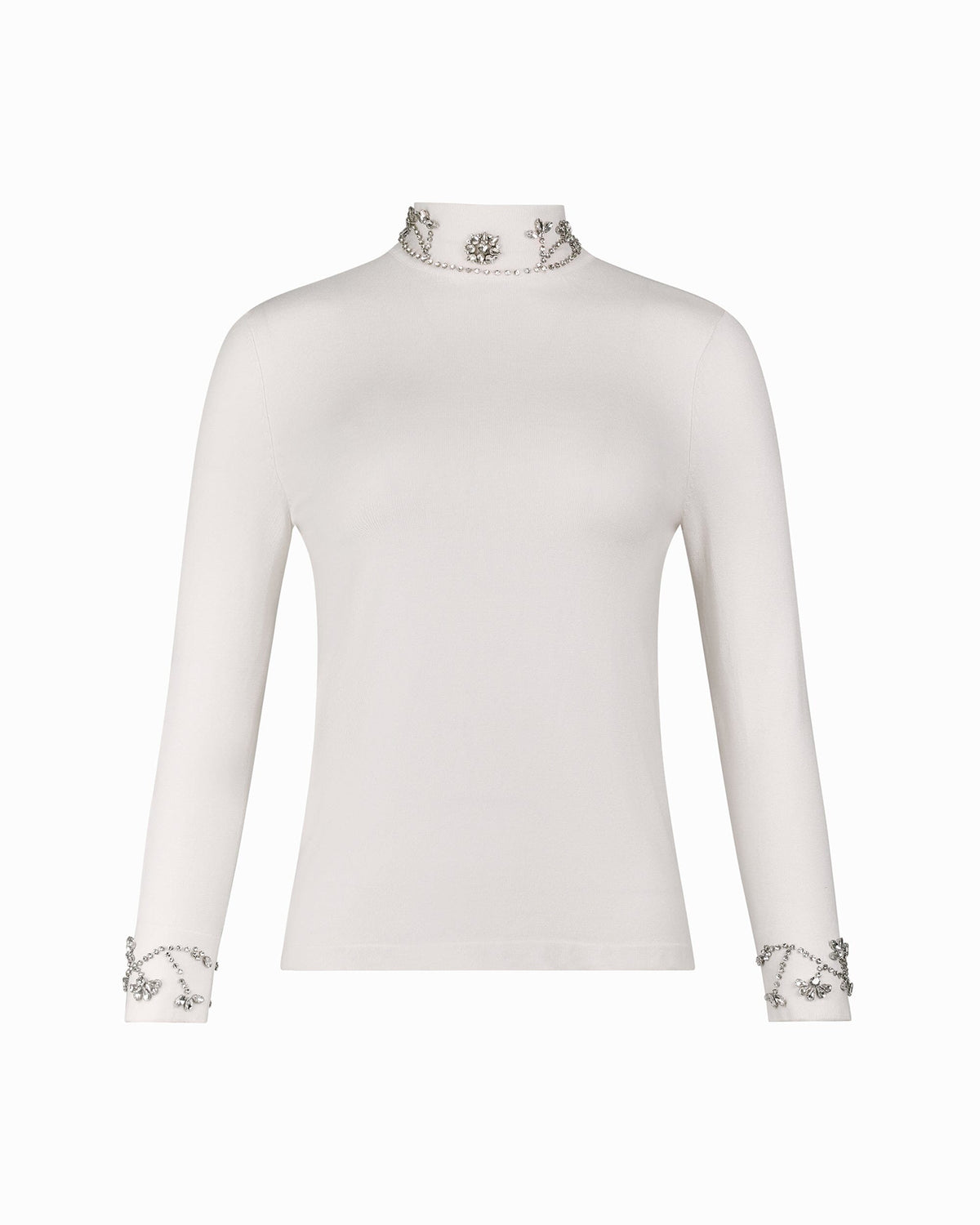 Anne Klein Embellished Mock Neck Sweater