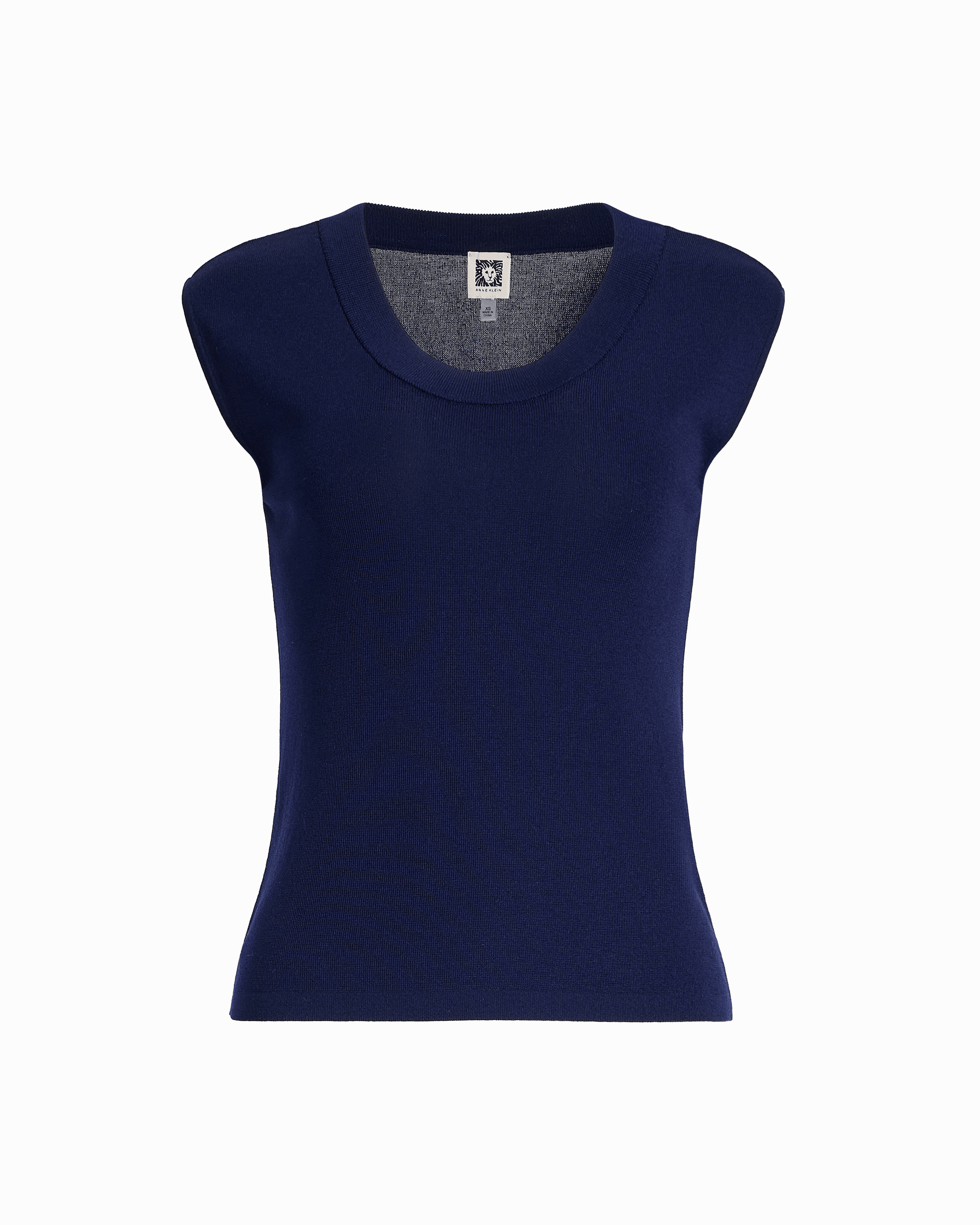 Anne Klein Petite Round V-Neck Full Needle Tank Top