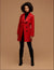 Anne Klein Lychee Red Double Breasted Wool Coat