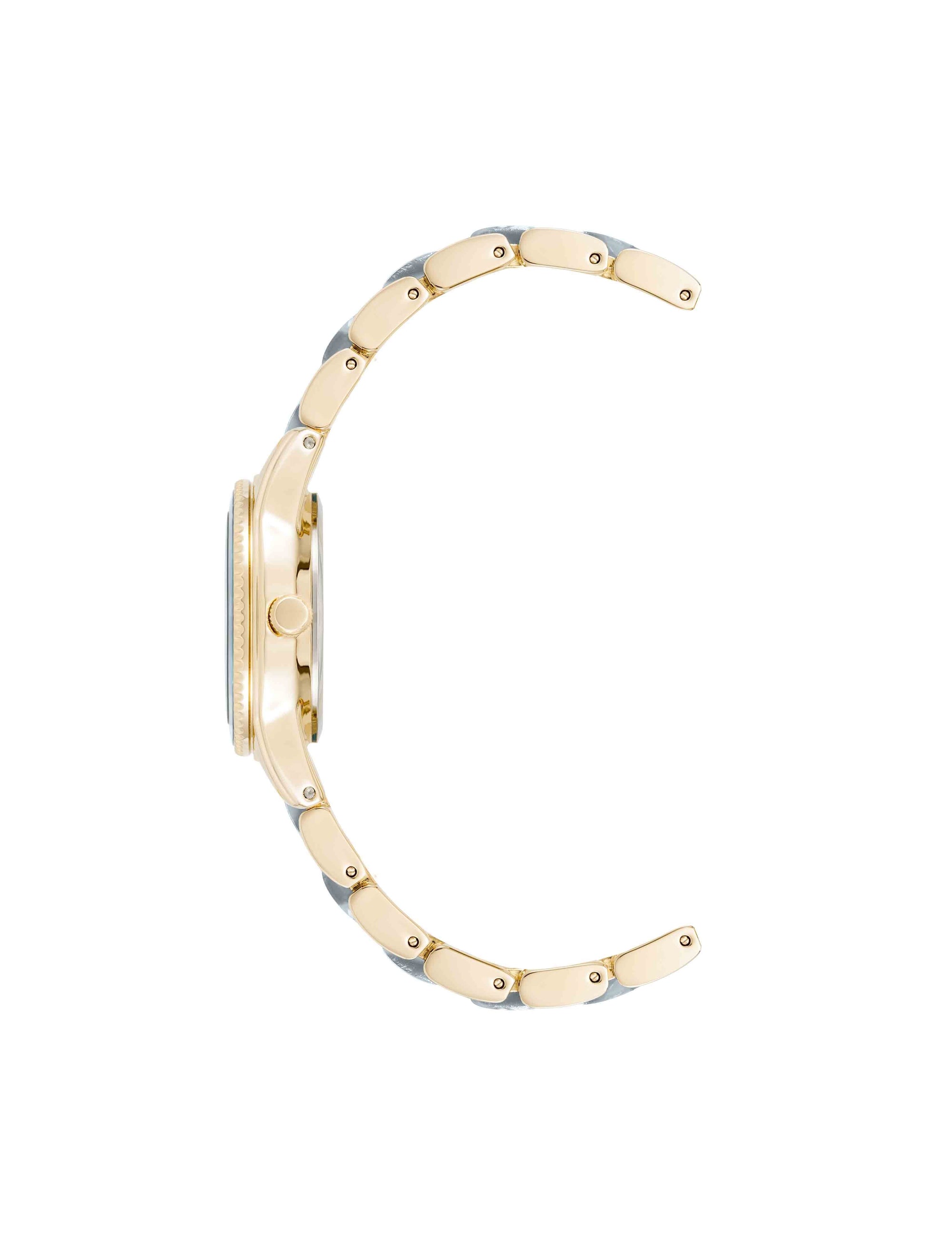 Anne Klein Pearlescent Acetate Link Bracelet Watch