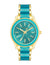 Anne Klein GoldTone/ Teal Pearlescent Resin Link Watch - Clearance
