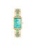 Anne Klein Gold-Tone/Turquoise Gemstone Accented Bracelet Watch