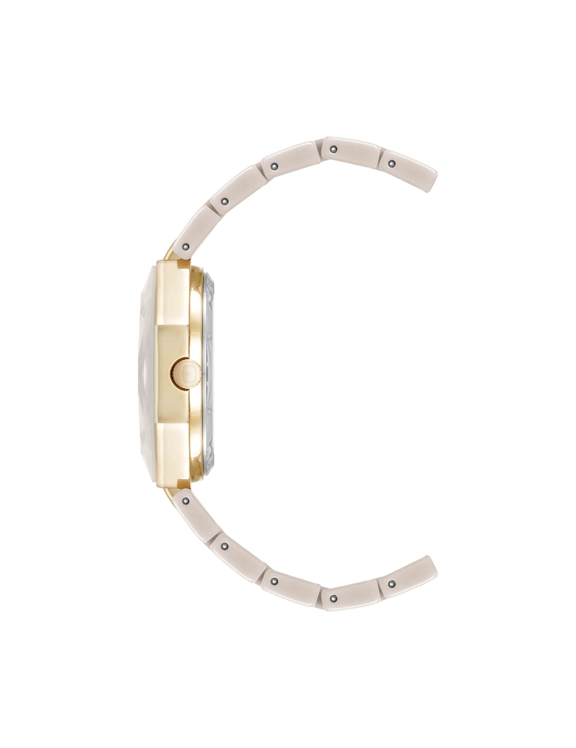 Anne Klein Octagonal Ceramic Diamond Dial Bracelet Watch