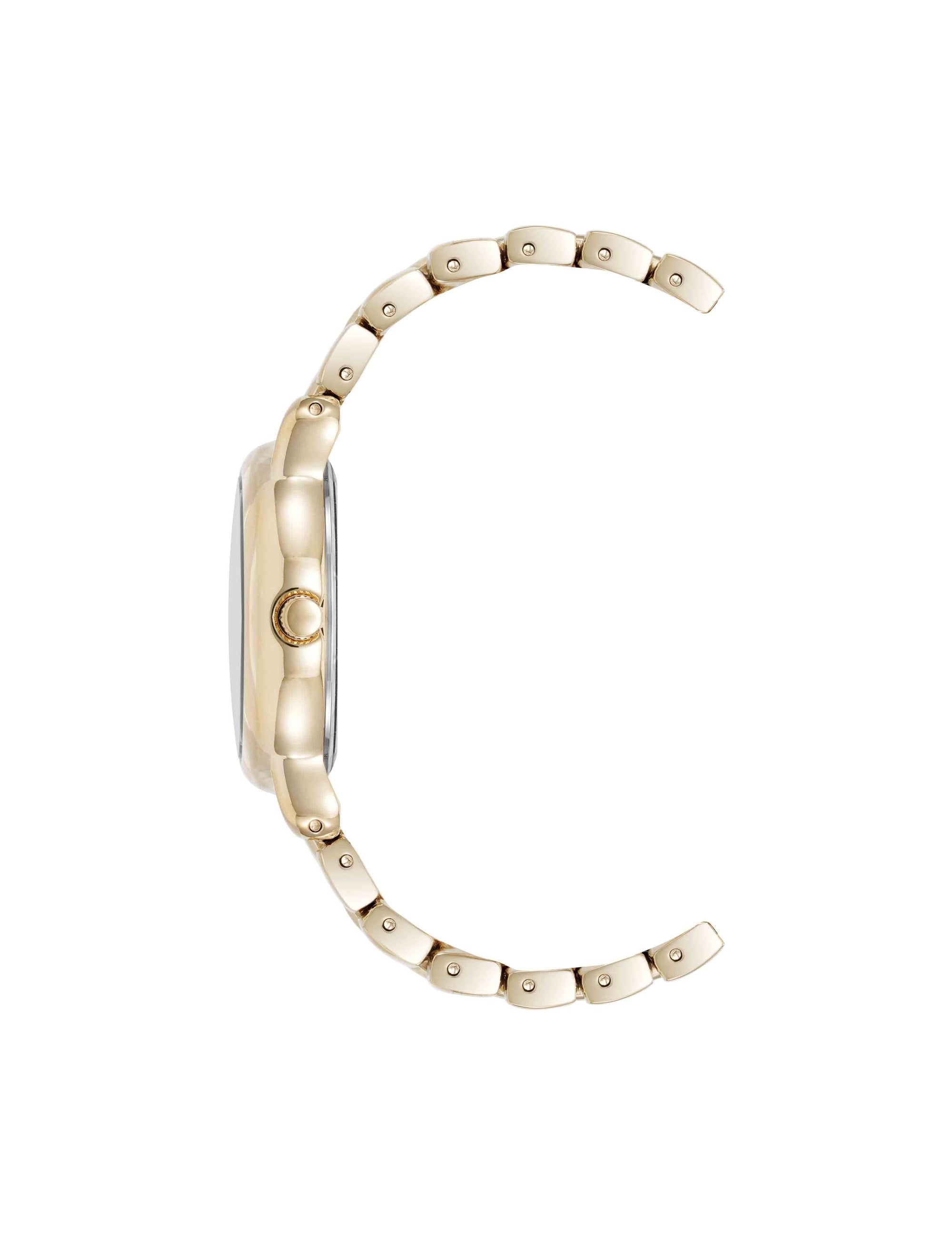 Anne Klein Signature Round Crystal Accented Dial Watch