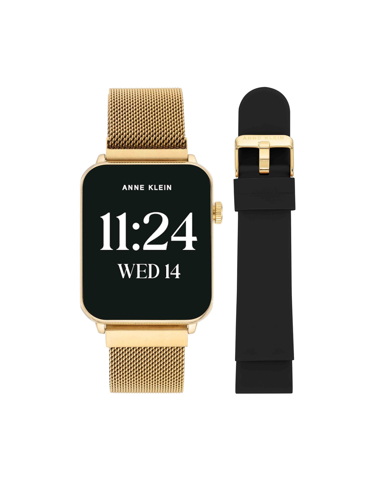 Anne Klein Gold-Tone/Black Connect It Stellar Smartwatch Set