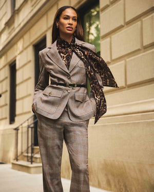 Anne Klein Soft Birch Multi Patch Pocket Banded Jacket