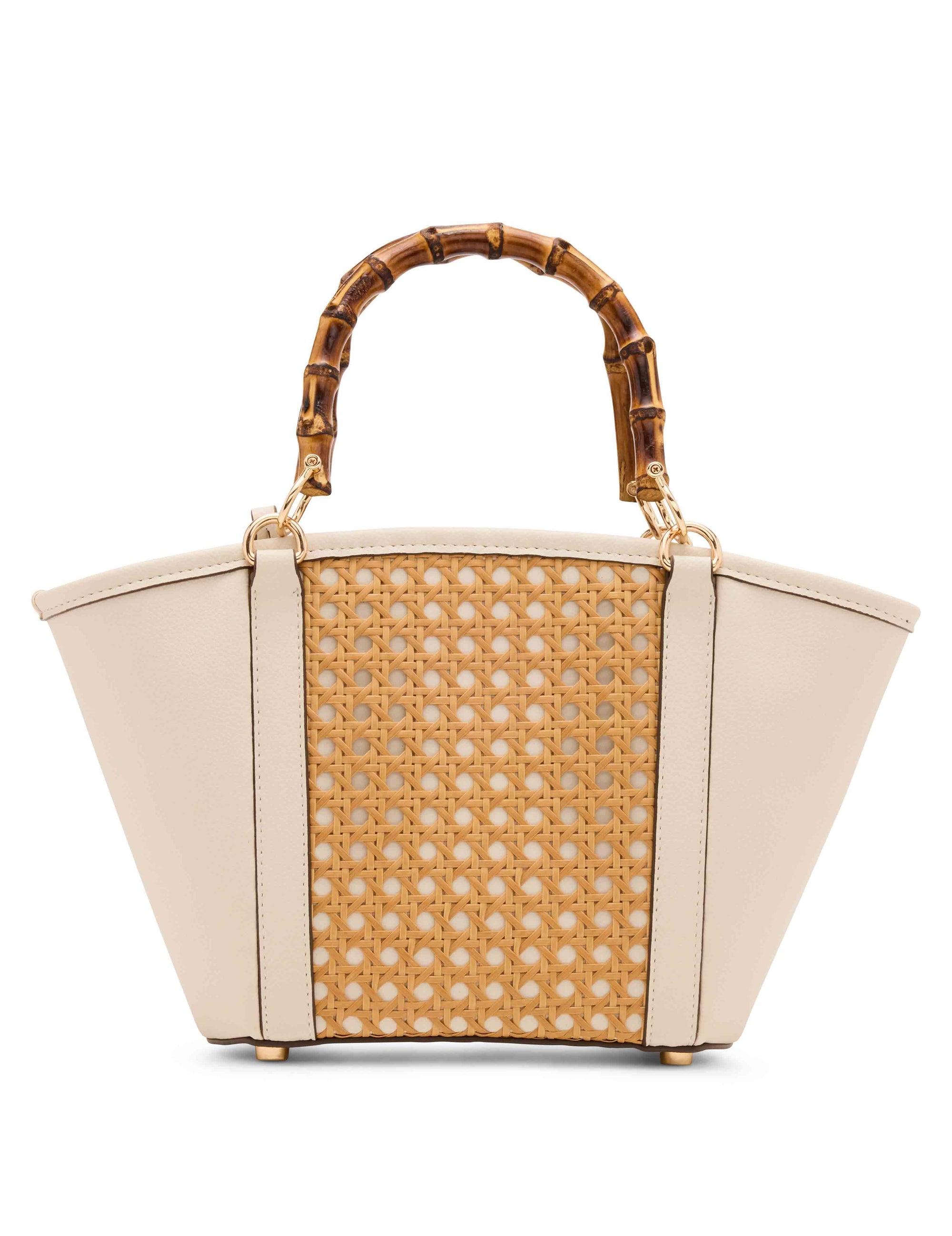 Anne Klein Caining Bamboo Handle Tote with Convertible Strap