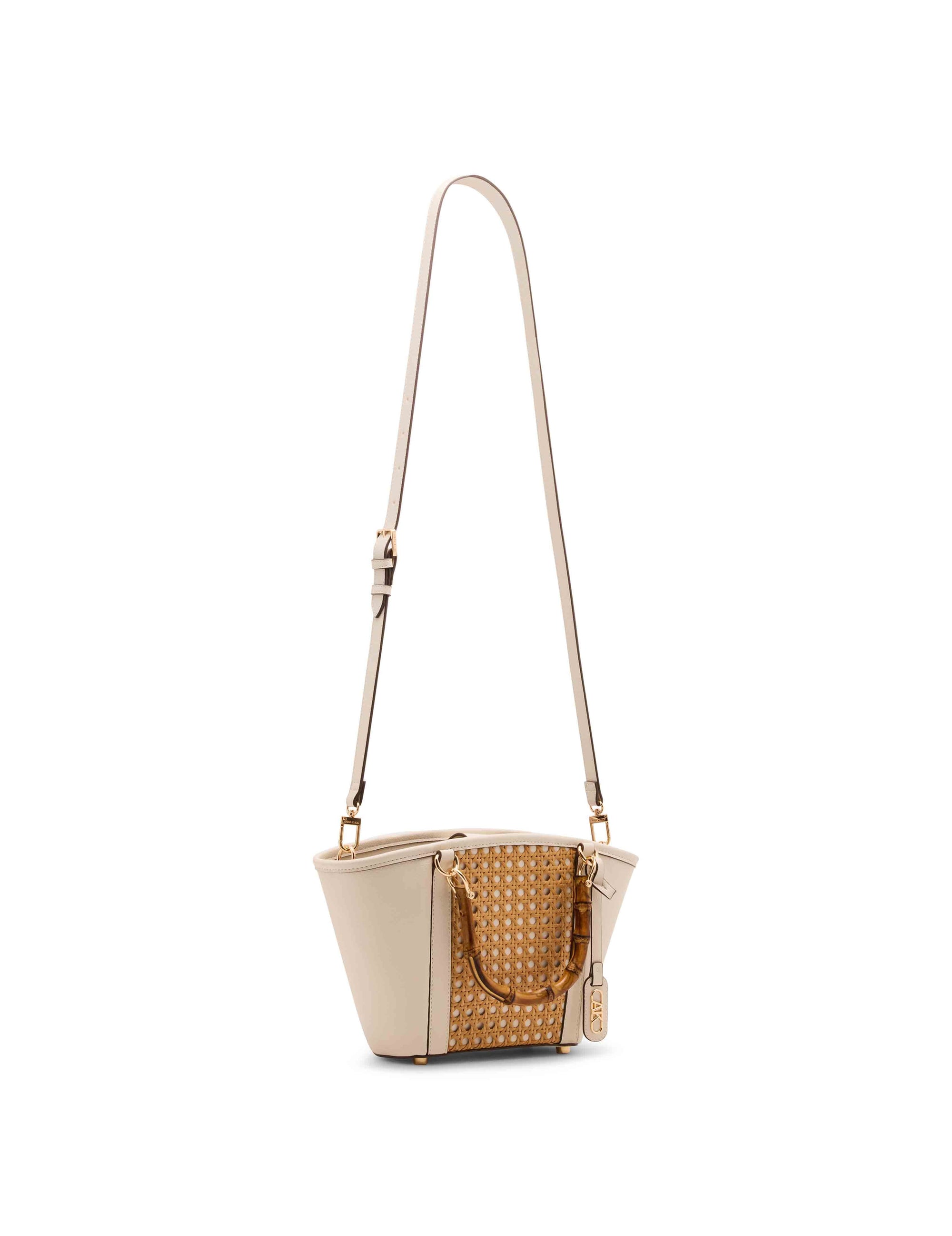 Anne Klein Caining Bamboo Handle Tote with Convertible Strap