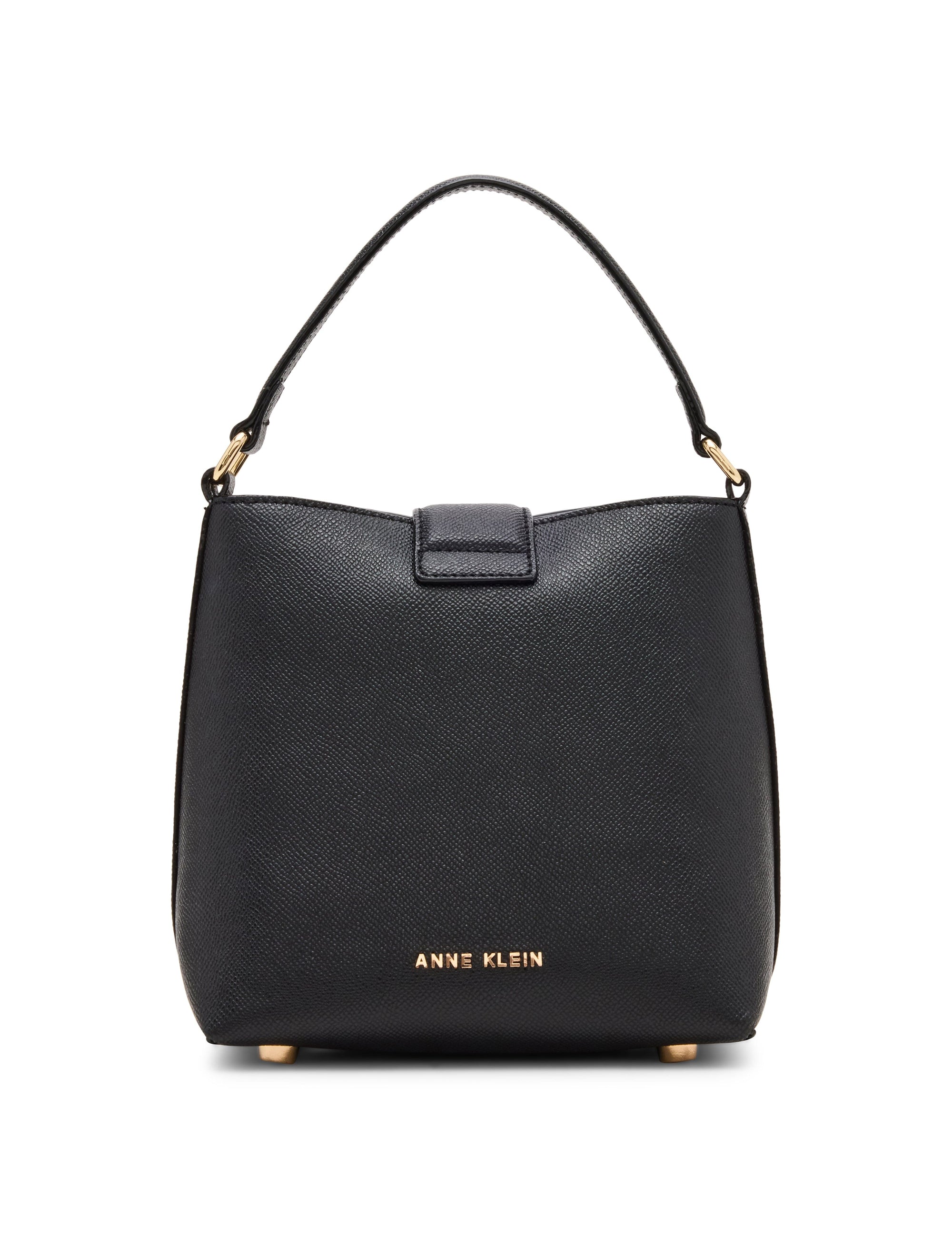 Anne Klein Small Sculpted Buckle Bucket with Convertible Strap