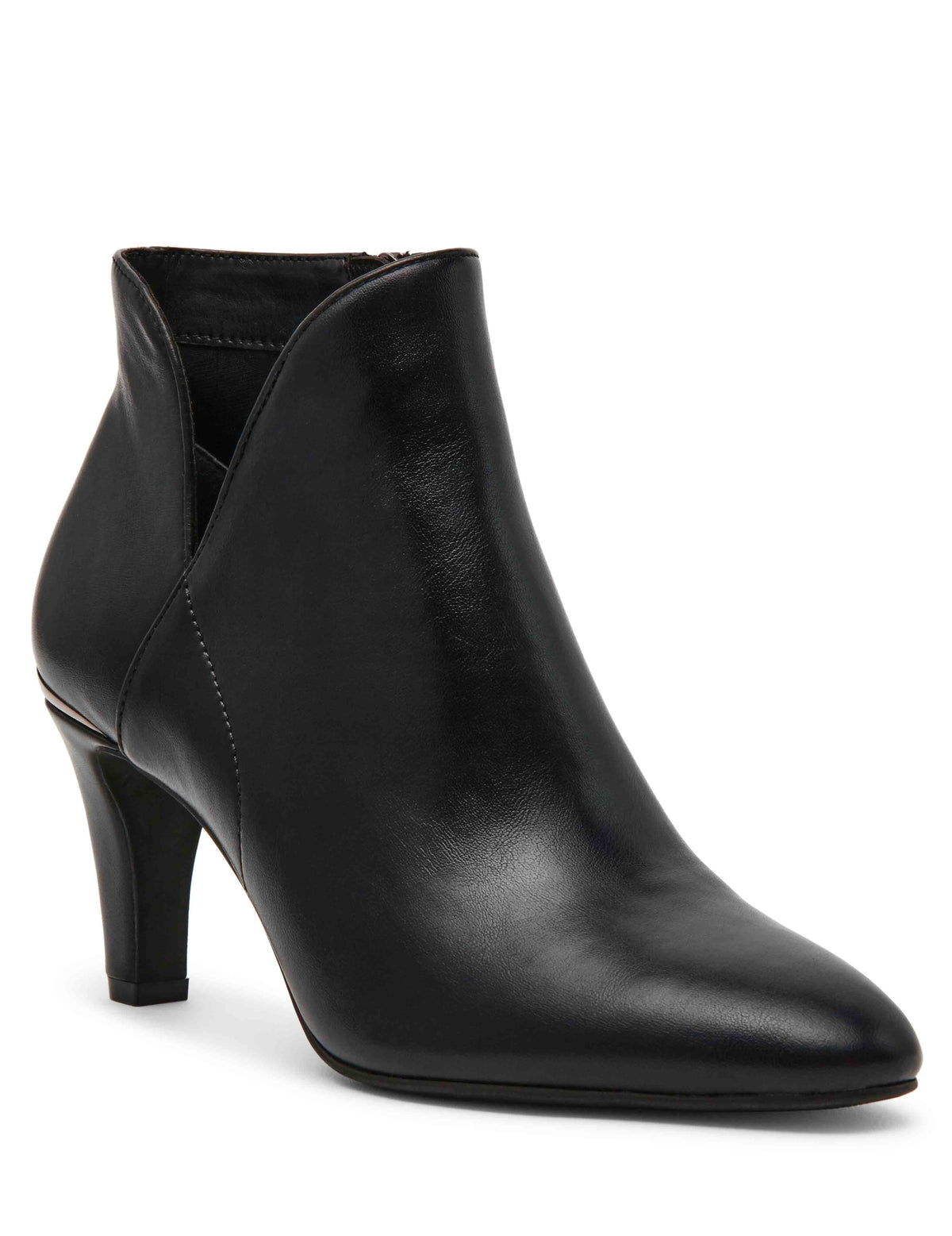 Anne Klein Black Smooth Annabelle Ankle Bootie