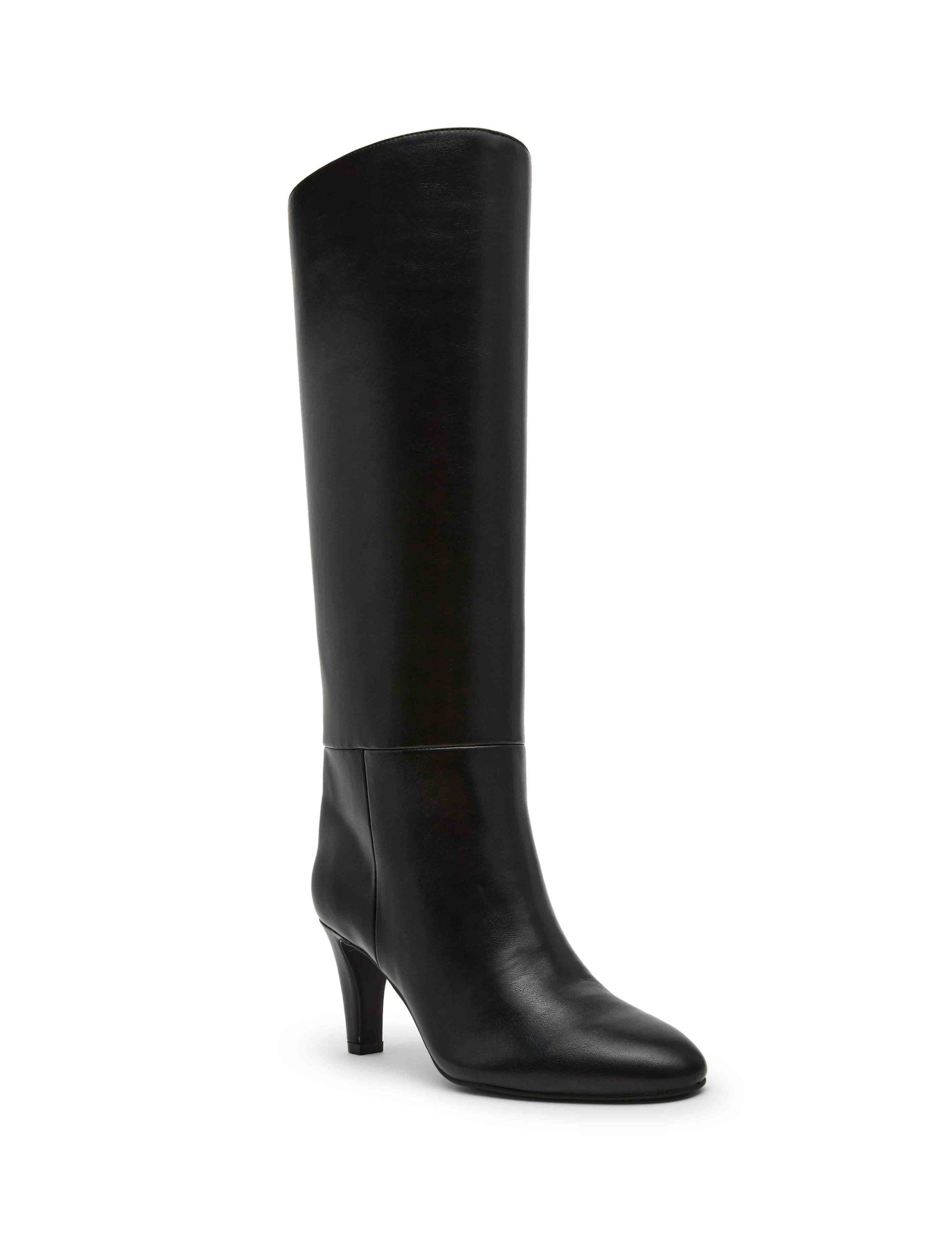 Anne Klein Black Smooth Arcadia Heeled Boot