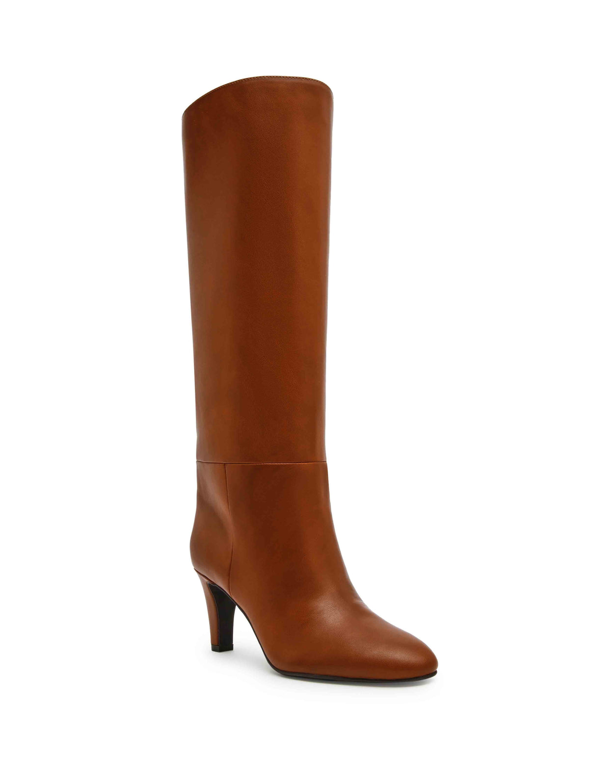 Anne Klein Cognac Smooth Arcadia Heeled Boot