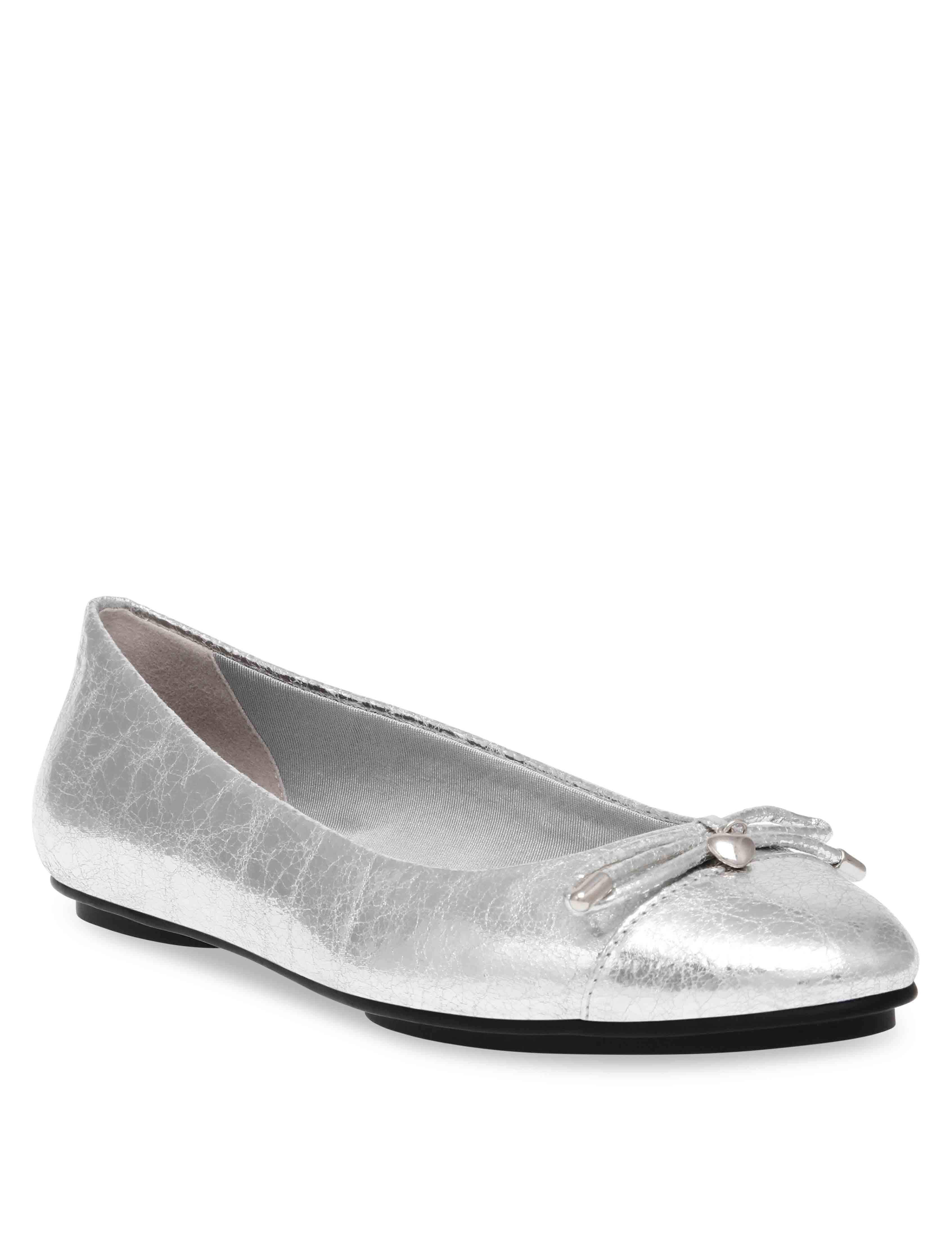 Anne Klein Luci Ballet Flats Women s Flat Shoes Silver 7.5 M