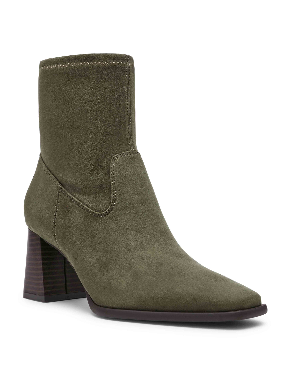 Anne Klein Olive Suede Paidge Heeled Boot