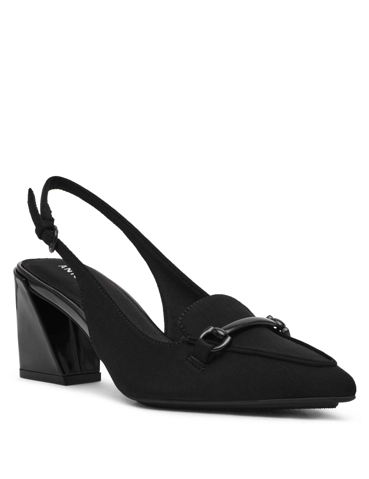 Anne Klein Blk Stretch Royce Block Heel