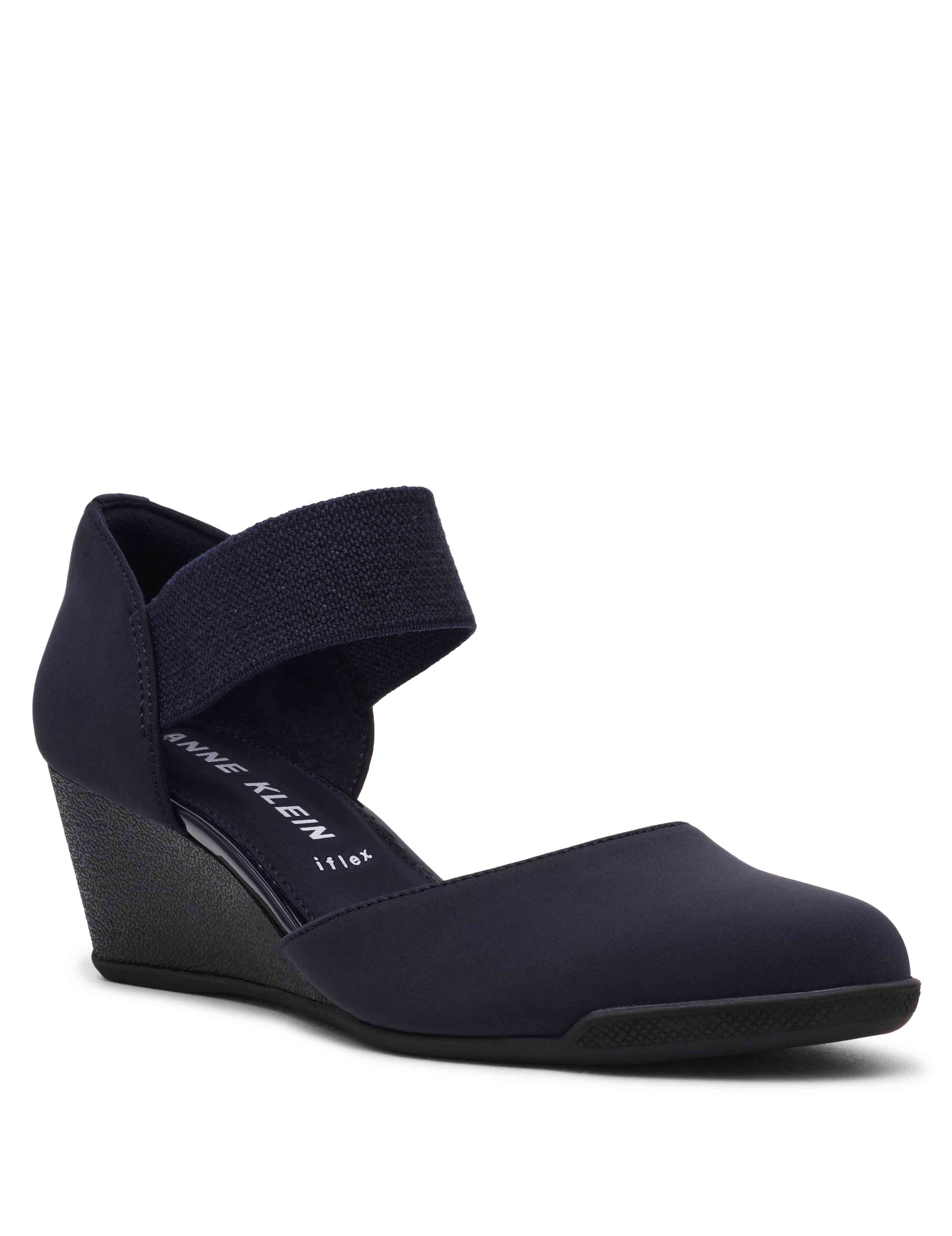 Anne Klein Navy Stretch Tiffany Wedge