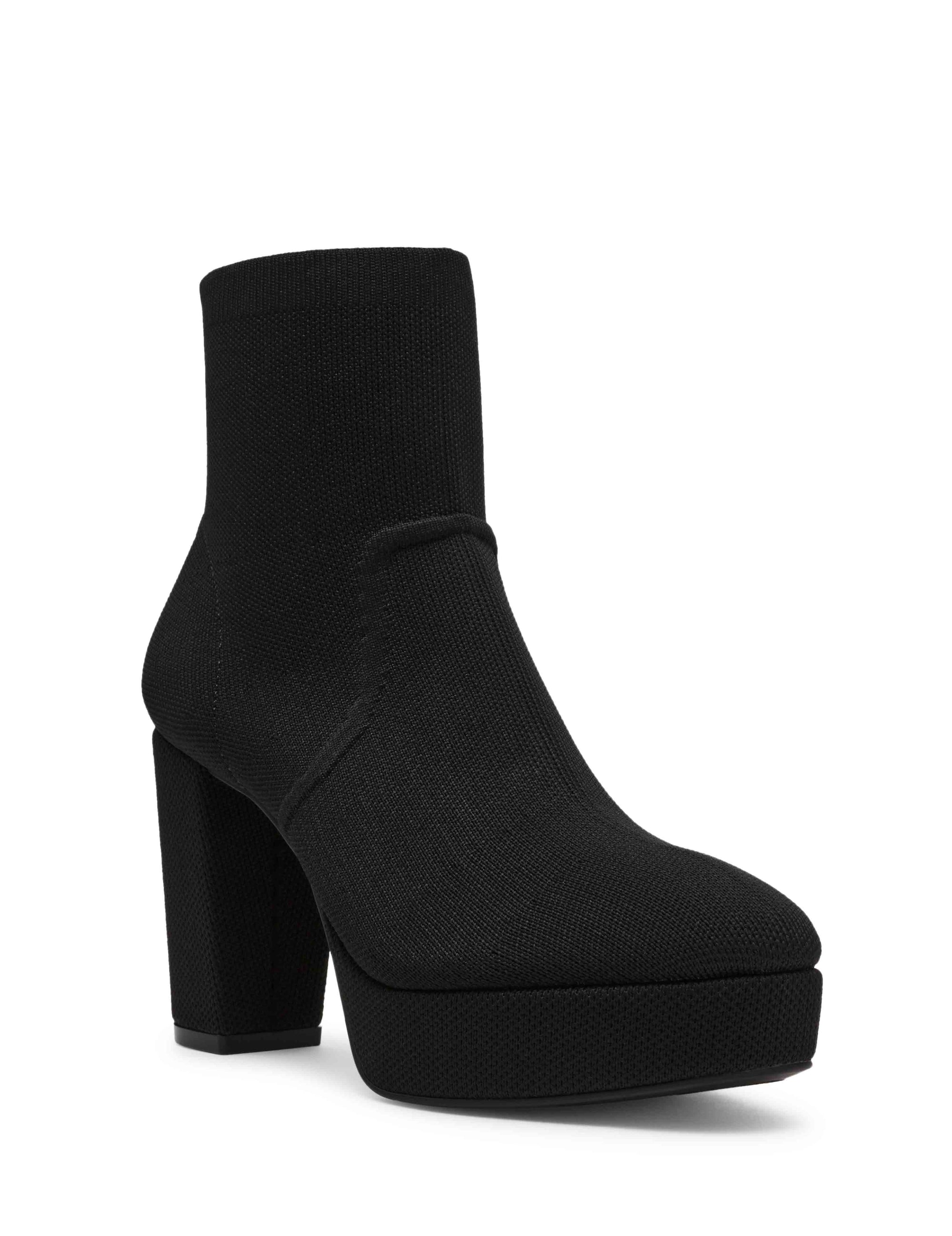Anne Klein Black Knit Volt Heeled Boot