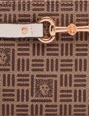 Anne Klein  Horsebit Tile Lion Logo Wallet With Wristlet Strap