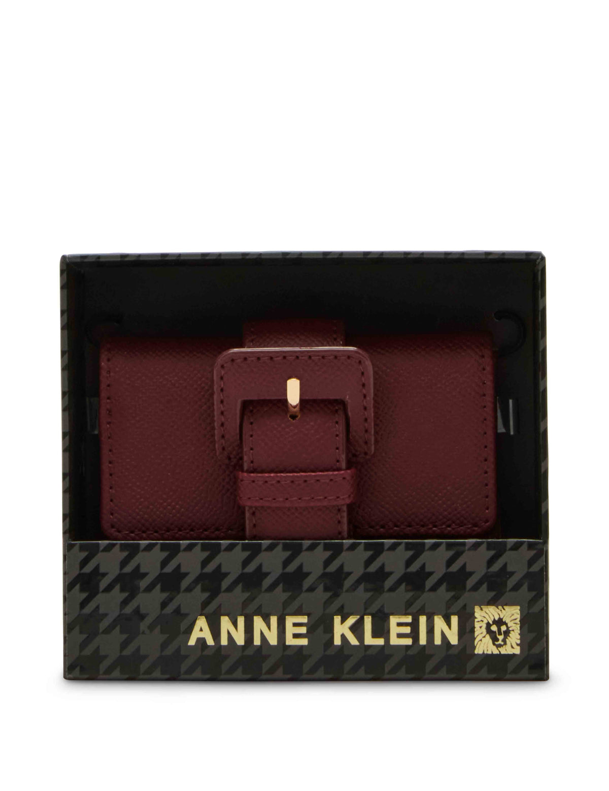 Anne Klein New Bordeaux Covered Buckle Flap Wallet Gift Set