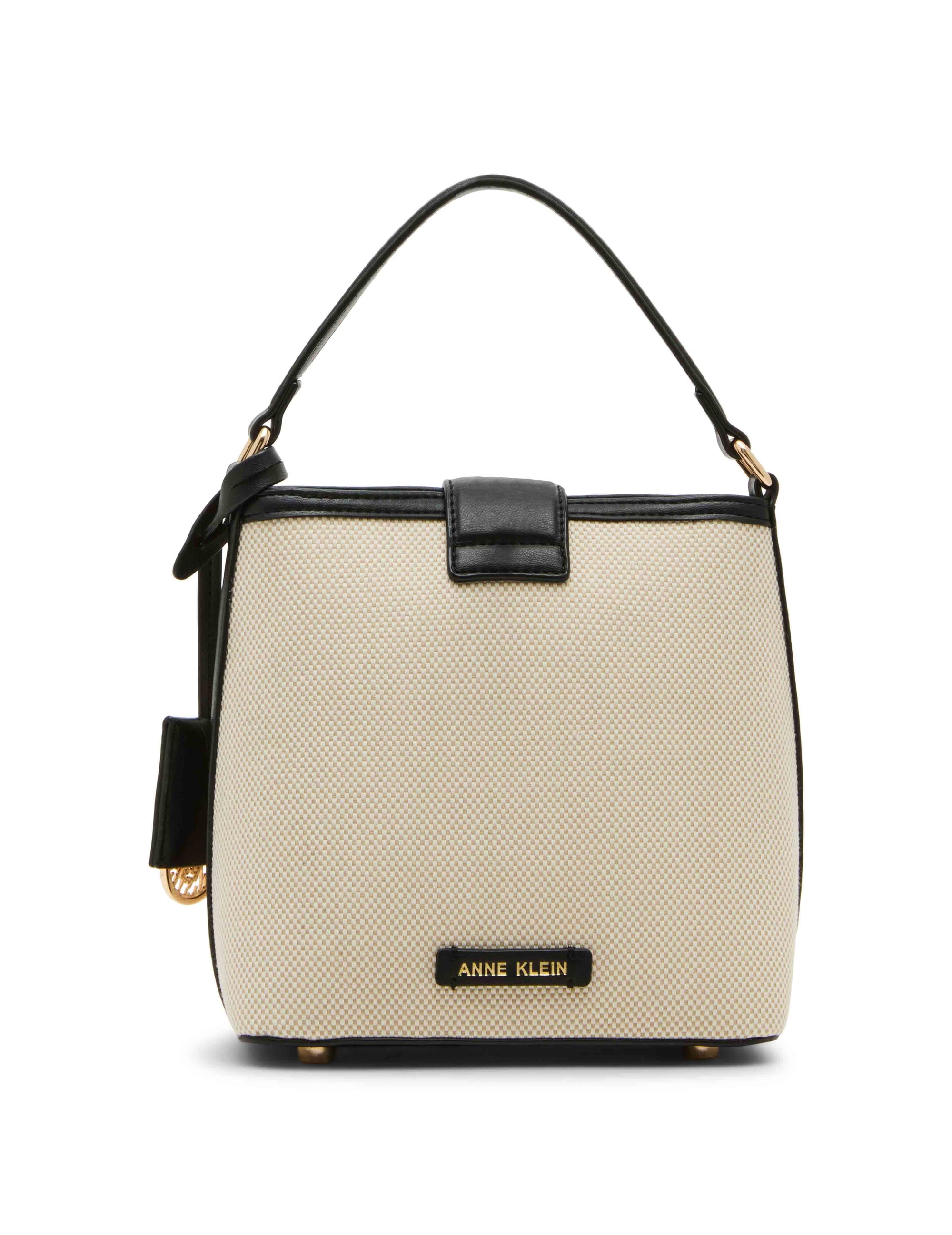 Anne Klein Small Covered Buckle Canvas Bucket With Convertible Strap