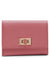 Anne Klein Vintage Pink Medium Flap Wallet With Enamel Turn Lock