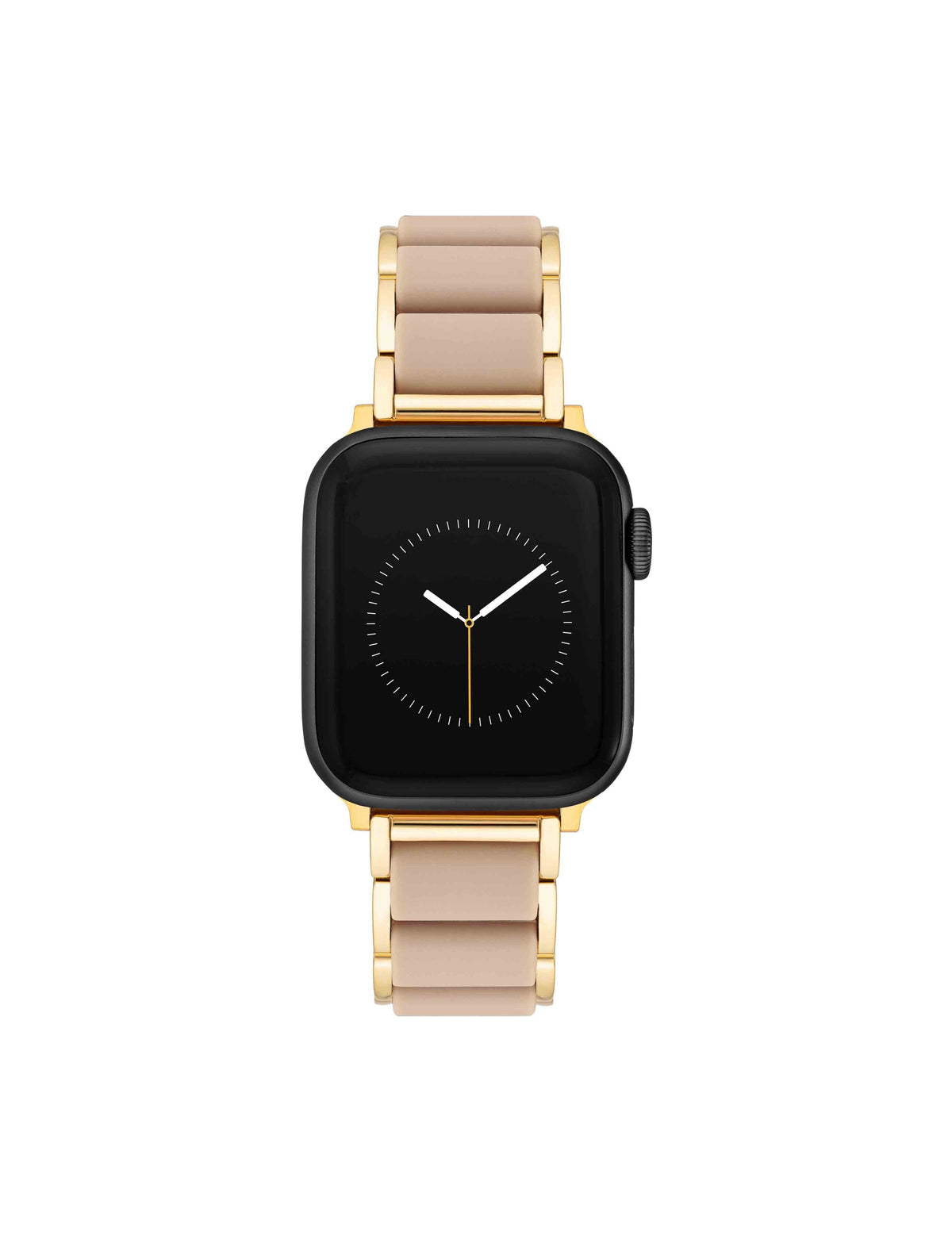 Anne Klein Taupe/Gold-Tone Rubberized Link Bracelet Band for Apple Watch®