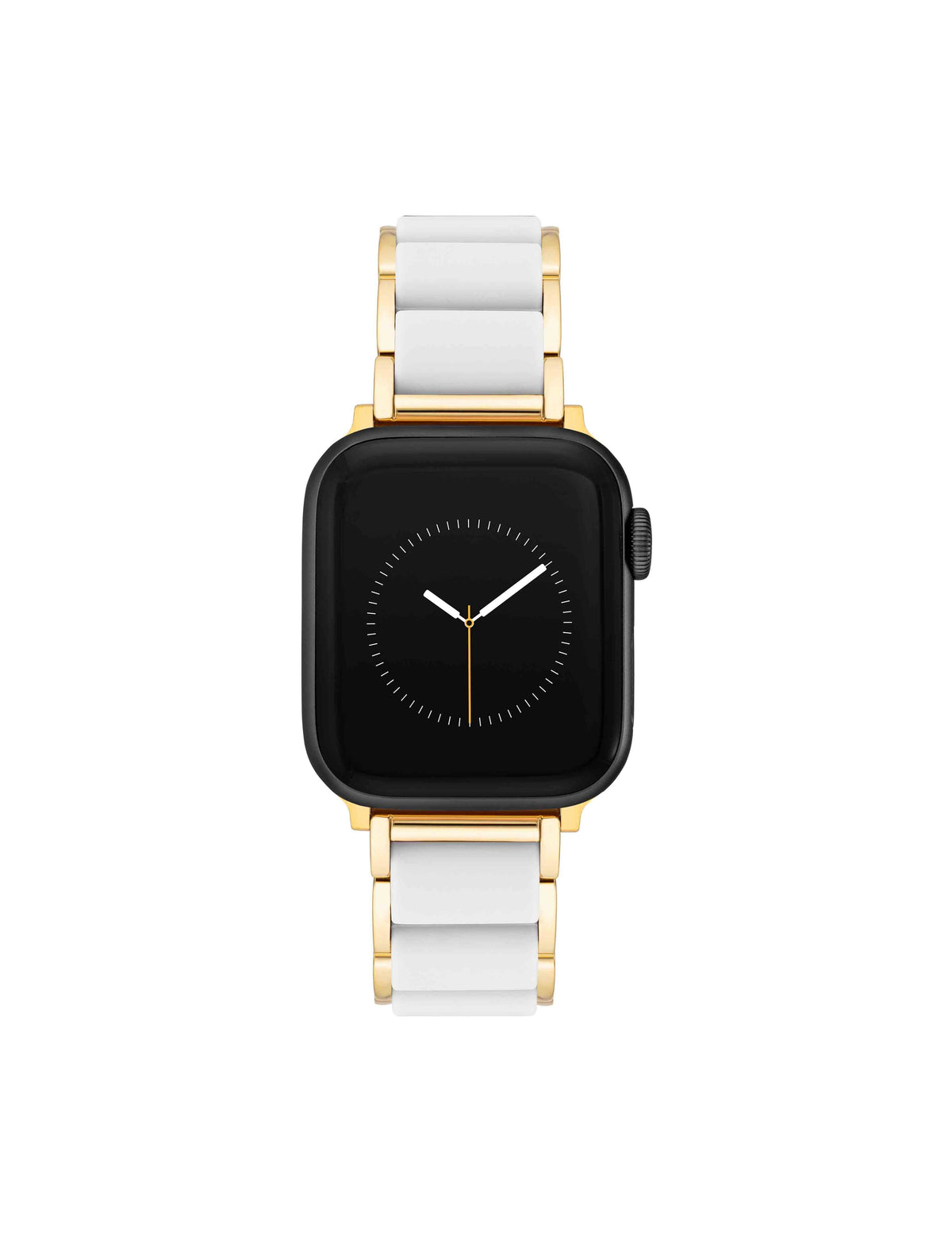 Anne Klein White/Gold-Tone Rubberized Link Bracelet Band for Apple Watch®