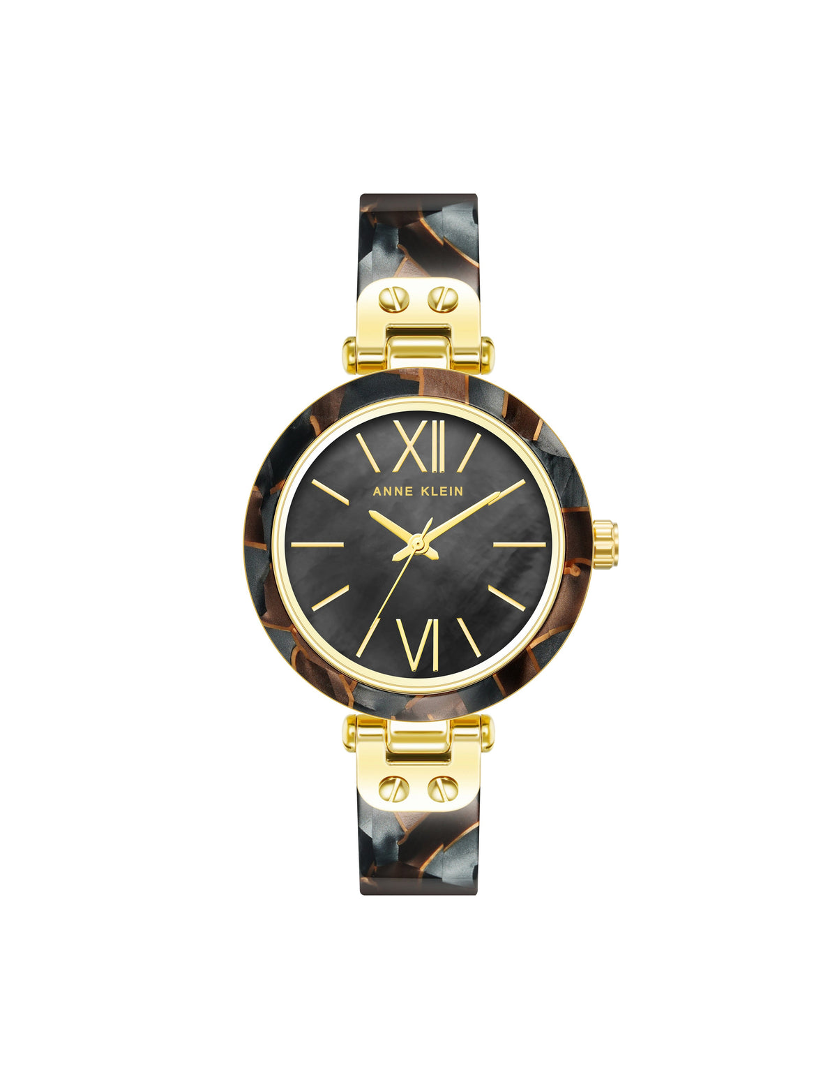 Anne Klein Gold-Tone/ Brown/ Grey Multi-Color Resin Watch - Clearance