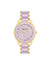 Anne Klein Gold-Tone/ Lavender Pearlescent Resin Link Watch