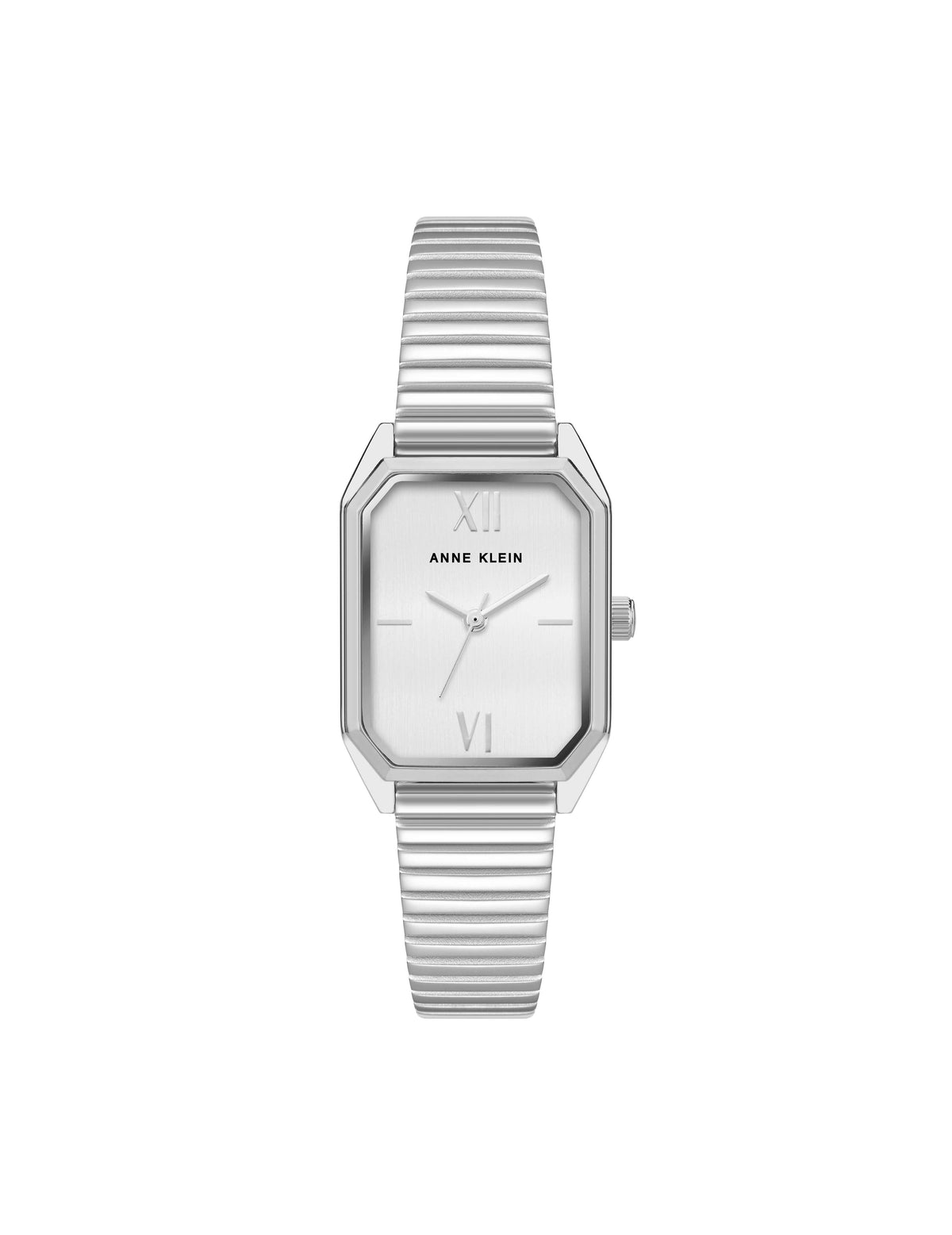 Anne Klein Silver-Tone Iconic Octagonal Case Bracelet Watch