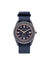 Anne Klein Rose Gold-Tone/ Navy Blue Consider It Solar Recycled Ocean Plastic Woven Strap Watch - Clearance
