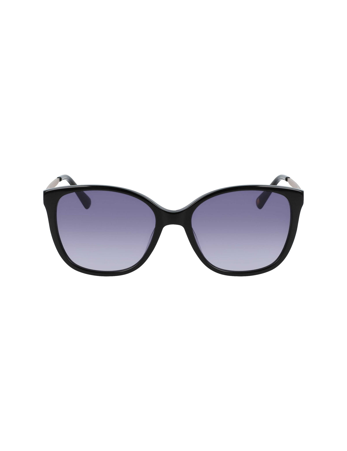 Anne Klein Black Horn Classic Square Sunglasses