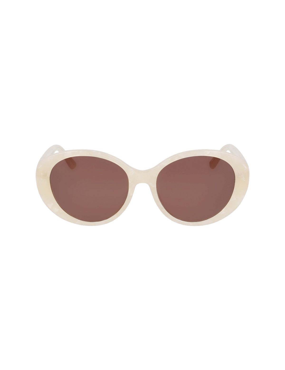 Anne Klein Ivory Pearl Glamorous Oval Sunglasses