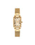 Anne Klein Gold-Tone Rectangular Case Mesh Bracelet Watch