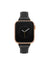 Anne Klein Black/Rose Gold-Tone Stitched Leather Band for Apple Watch¨