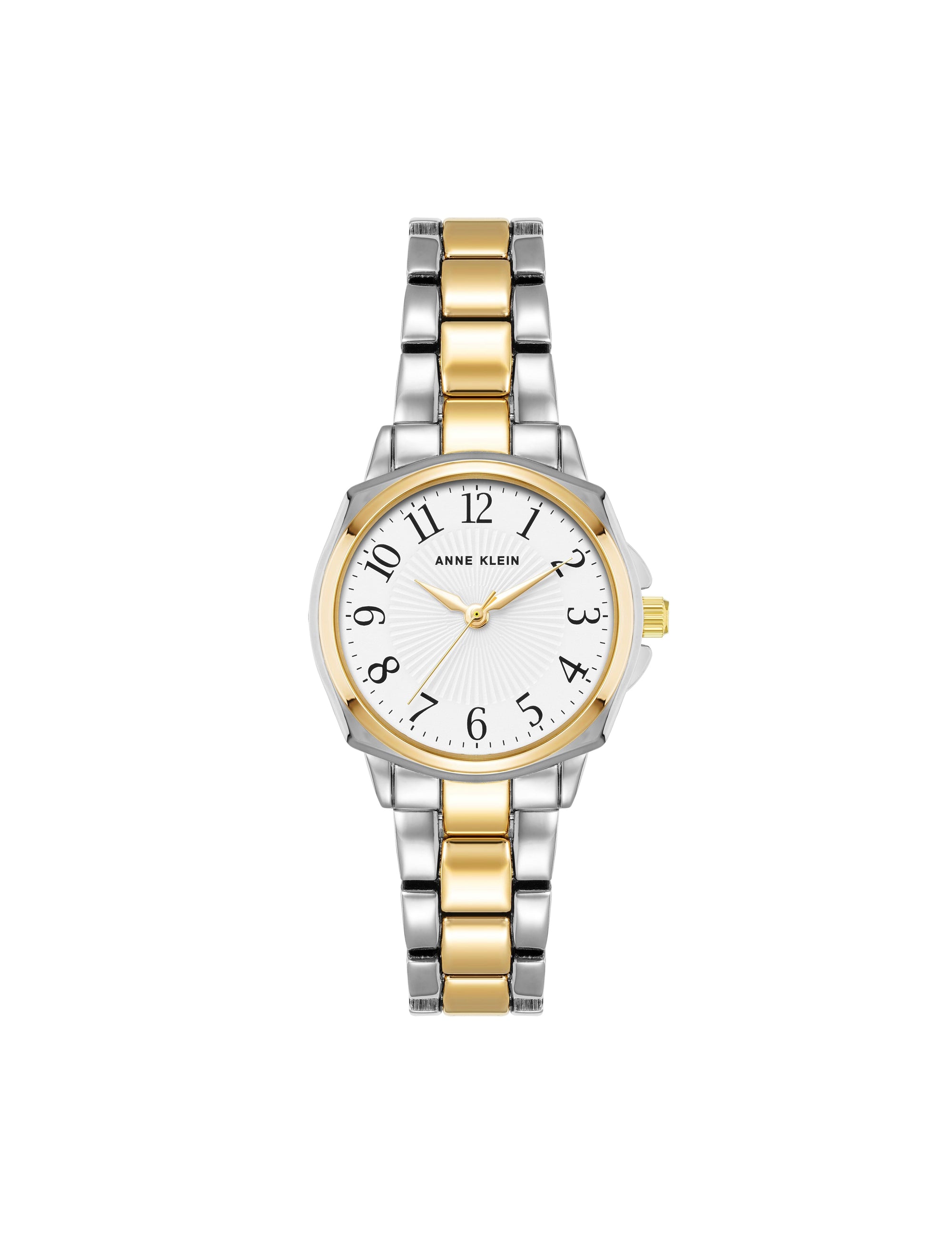 Anne Klein Silver-Tone/Gold-Tone Cushion Case Bracelet Watch