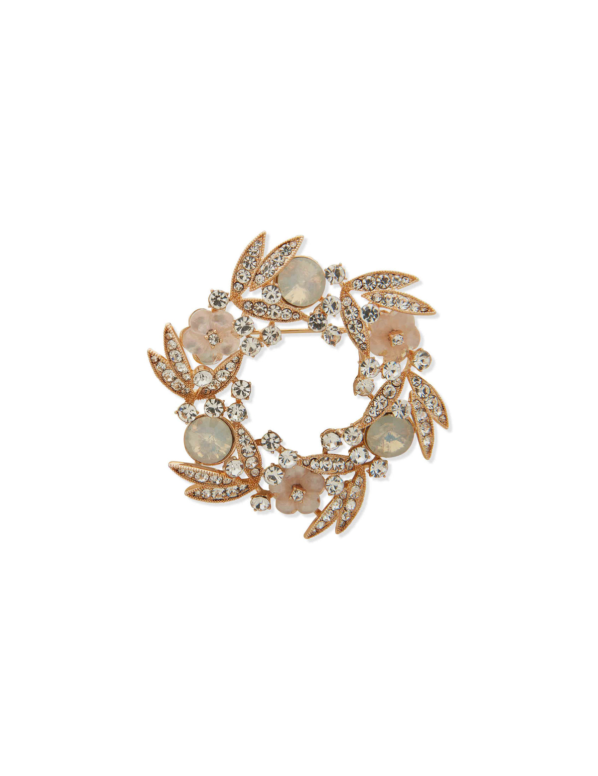 Anne Klein Gold Tone Wreath Pin