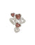 Anne Klein Silver Tone Pink Hearts Pin