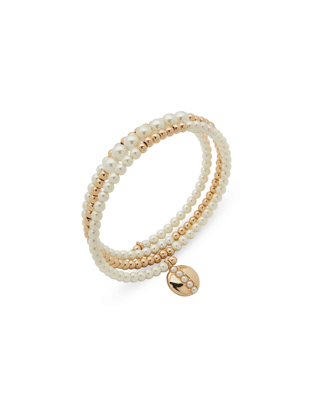 Anne Klein Pearl &amp; Metal Dome Bracelet